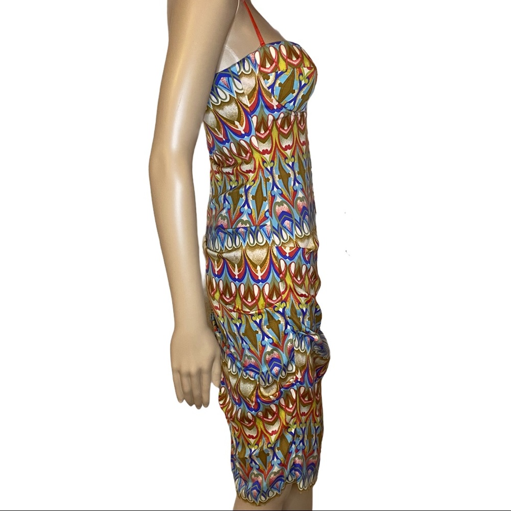 Nicole Miller multicolored silk/spandex dress sz 4 - Picture 5 of 9